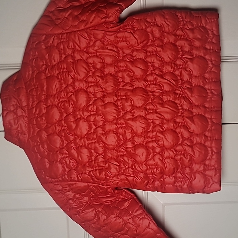 Girls Jacket From Disney Size 3T Color Red With A Silver Bow In Great Condition - Picture 3 of 3